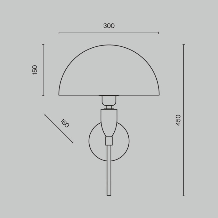 Настенный светильник (бра) Maytoni Z034WL-01BS