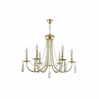 Подвесная люстра Crystal Lux Victoria SP6 Gold/Amber