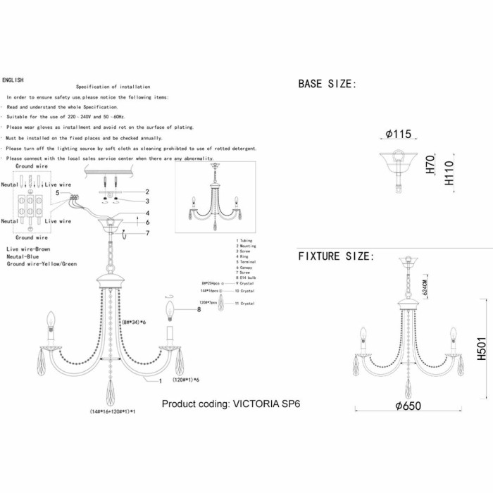 Подвесная люстра Crystal Lux Victoria SP6 Gold/Amber