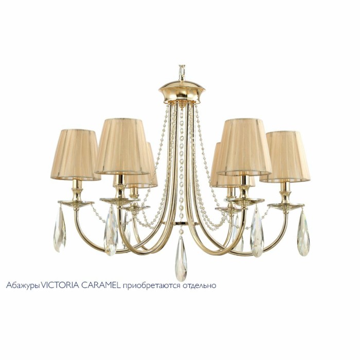 Подвесная люстра Crystal Lux Victoria SP6 Gold/Amber