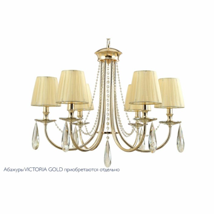 Подвесная люстра Crystal Lux Victoria SP6 Gold/Amber