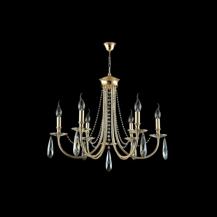 Подвесная люстра Crystal Lux Victoria SP6 Gold/Amber