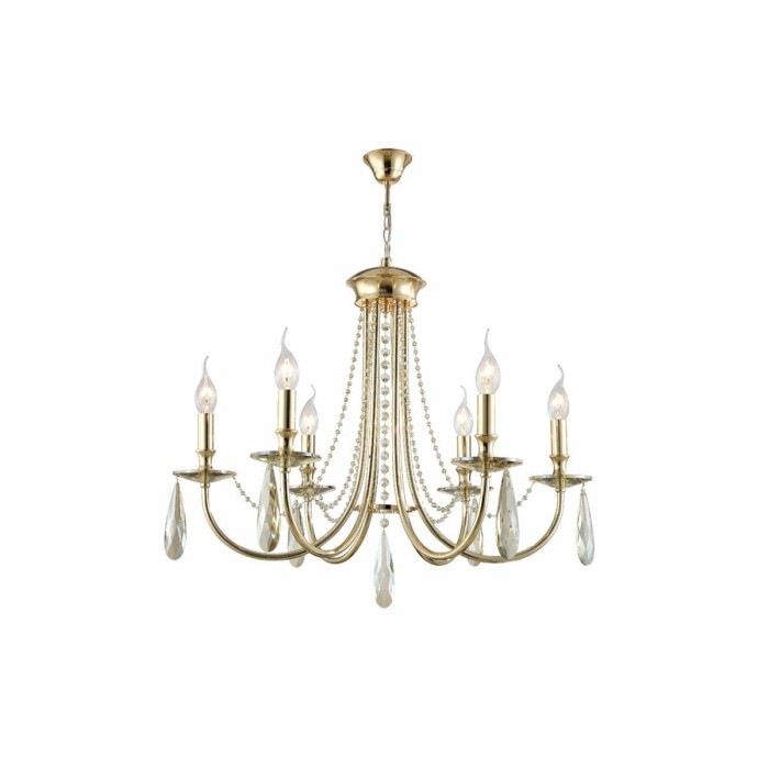 Подвесная люстра Crystal Lux Victoria SP6 Gold/Amber