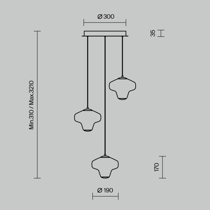 Подвесной светильник Maytoni MOD359PL-L17BS3K