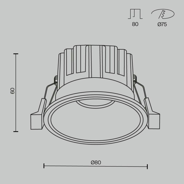 Встраиваемый светодиодный светильник Maytoni Technical Round DL058-12W2.7K-W