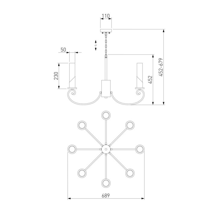 Подвесная люстра Eurosvet Banci 60117/8 никель