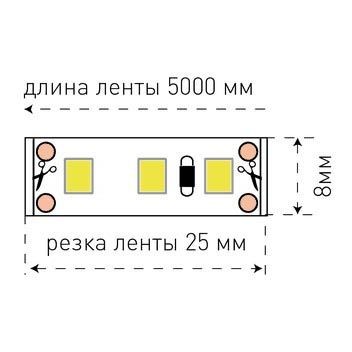 Светодиодная лента SWG 9,6W/m 120LED/m 3528SMD желтый 5M 000967
