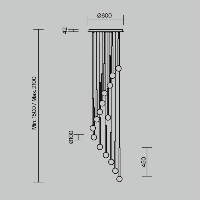Подвесной светильник Maytoni MOD383PL-L40BBS3K