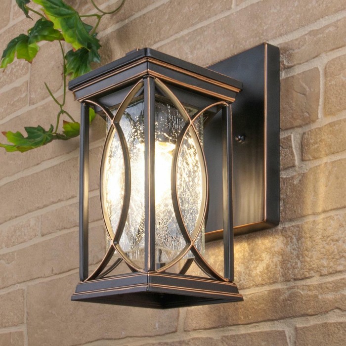 Уличный настенный светильник Elektrostandard Spica D черное золото GL 1026D a048172