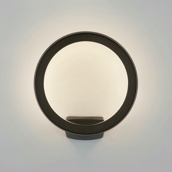 Уличный настенный светодиодный светильник Elektrostandard Ring 1710 Techno Led черный a054933