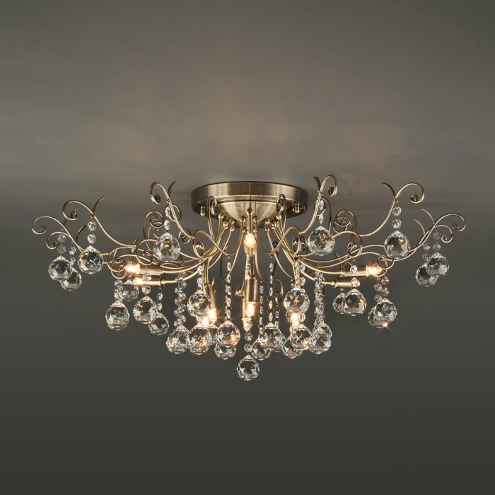 Потолочная люстра Eurosvet 10042/12 античная бронза/прозрачный хрусталь
