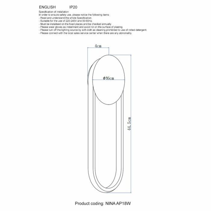 Настенный светодиодный светильник Crystal Lux Nina AP18W Led Brass
