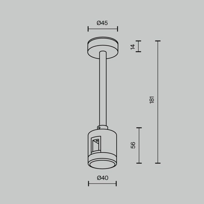 Крепление потолочное Short с прямым коннектором питания Maytoni Flarity TRA156C-IPCL1-BS