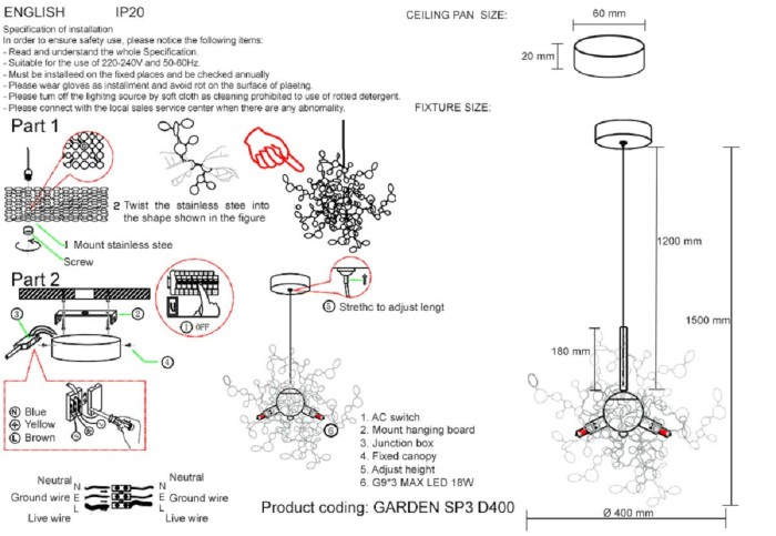 Подвесной светильник Crystal Lux GARDEN SP3 D400 GOLD
