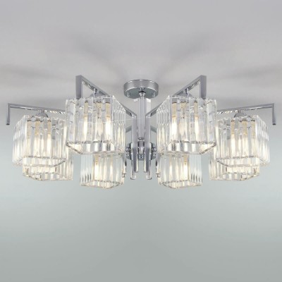 Потолочная люстра Eurosvet April 10126/8 хром/прозрачный хрусталь Strotskis Smart