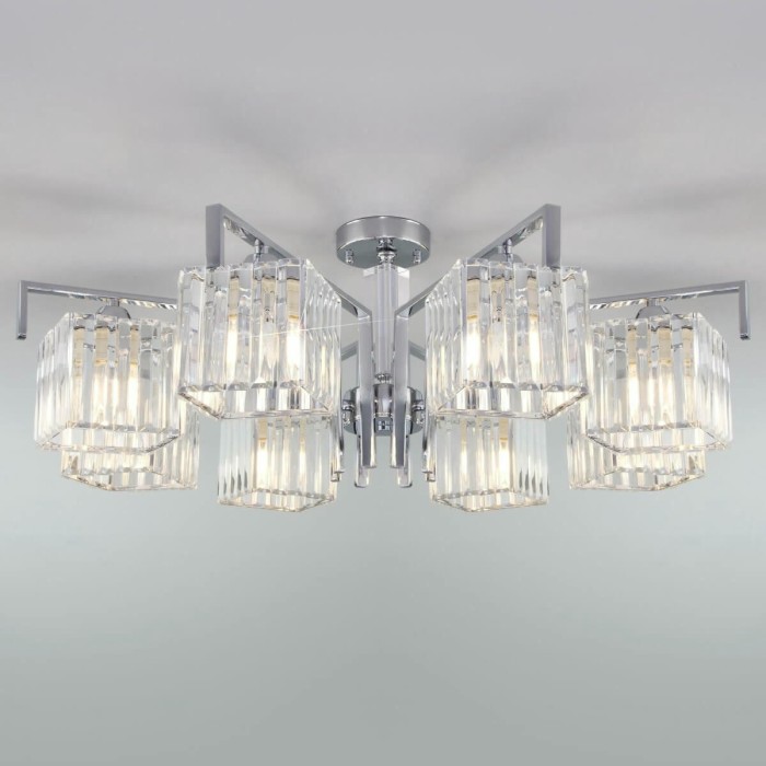 Потолочная люстра Eurosvet April 10126/8 хром/прозрачный хрусталь Strotskis Smart