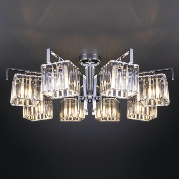 Потолочная люстра Eurosvet April 10126/8 хром/прозрачный хрусталь Strotskis Smart