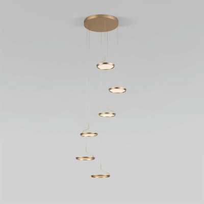 Подвесная светодиодная люстра Eurosvet Crespella 90034/6 золото