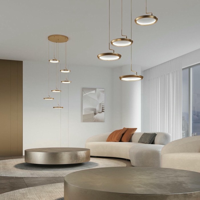 Подвесная светодиодная люстра Eurosvet Crespella 90034/6 золото