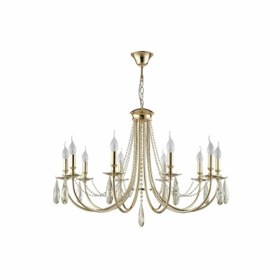 Подвесная люстра Crystal Lux Victoria SP10 Gold/Amber