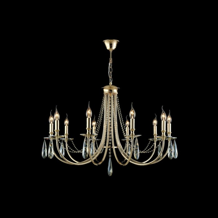 Подвесная люстра Crystal Lux Victoria SP10 Gold/Amber