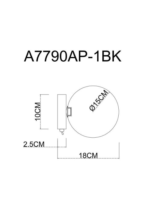 Бра Arte Lamp Vincent A7790AP-1BK