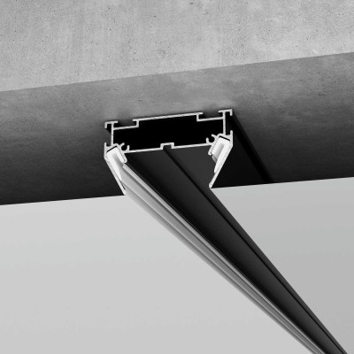 Алюминиевый профиль для монтажа в натяжной потолок однофазного шинопровода черный (2м) Elektrostandard a070478