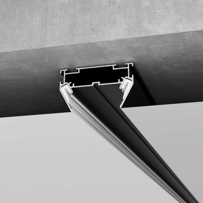 Алюминиевый профиль для монтажа в натяжной потолок однофазного шинопровода черный (2м) Elektrostandard a070478