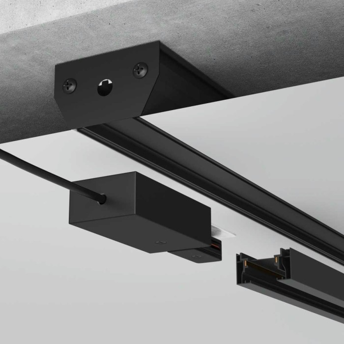 Алюминиевый профиль для монтажа в натяжной потолок однофазного шинопровода черный (2м) Elektrostandard a070478