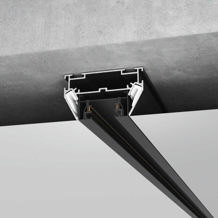 Алюминиевый профиль для монтажа в натяжной потолок однофазного шинопровода черный (2м) Elektrostandard a070478