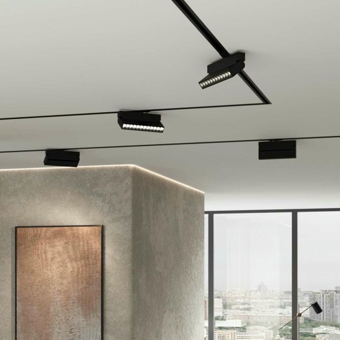 Алюминиевый профиль для монтажа в натяжной потолок однофазного шинопровода черный (2м) Elektrostandard a070478