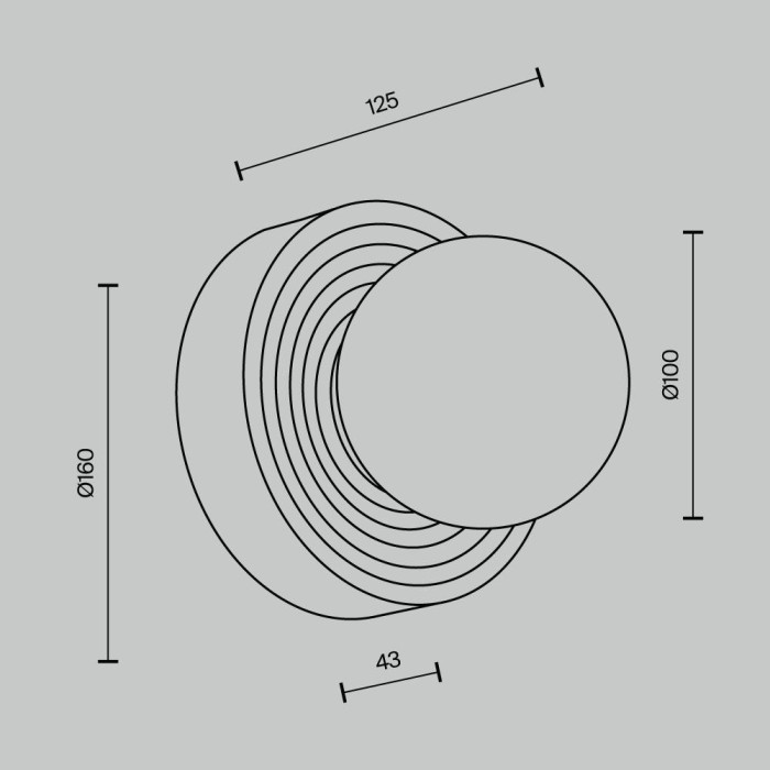 Бра Maytoni Modern MOD403WL-01BG1