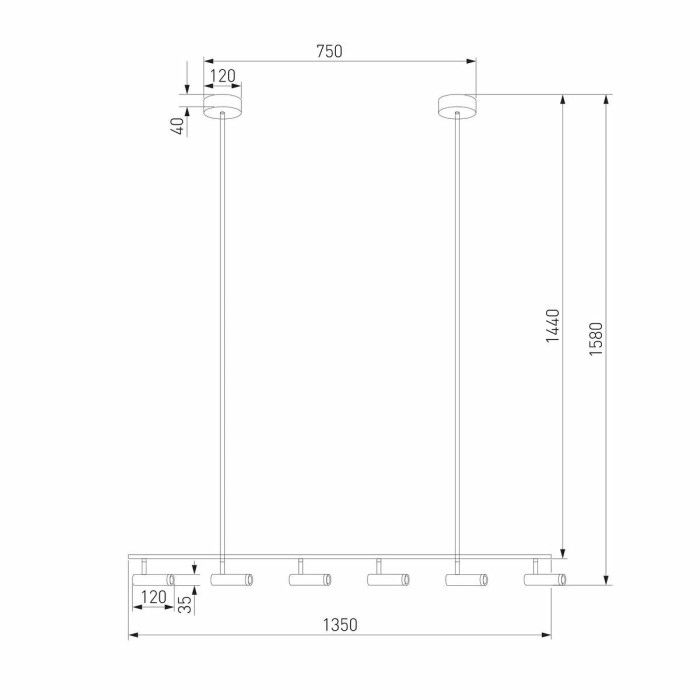 Подвесная светодиодная люстра Eurosvet Epiphania 20252/6 LED черный