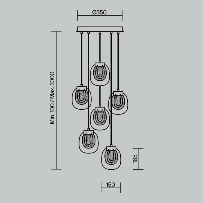 Подвесной светодиодный светильник Maytoni Modern Biology MOD367PL-L18BBSK