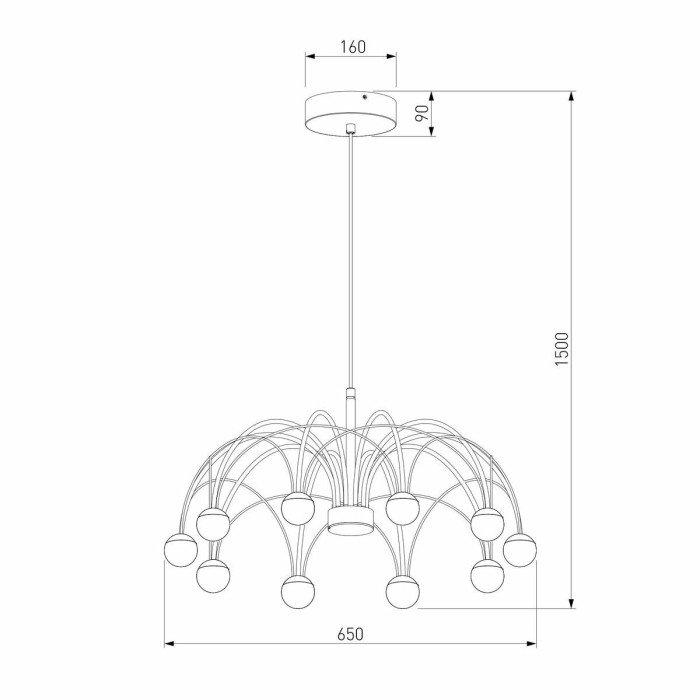 Подвесная светодиодная люстра Eurosvet Ragno 90034/10 LED черный