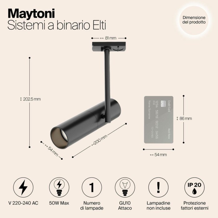 Трековый светильник Maytoni Track TR005-1-GU10-B