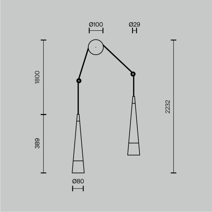 Подвесной светодиодный светильник Maytoni Sintesi P090WL-L24CH3K