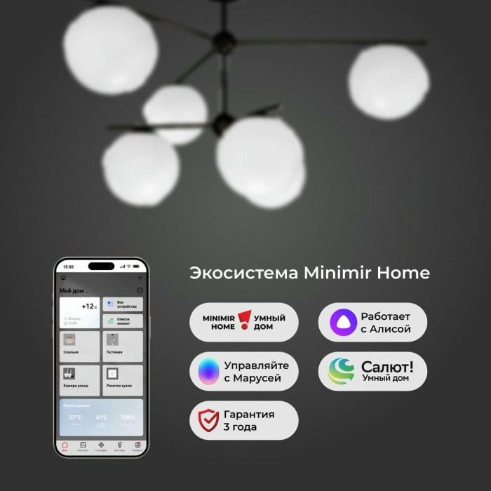 Потолочная люстра Eurosvet Marbella 60147/6 черный Smart