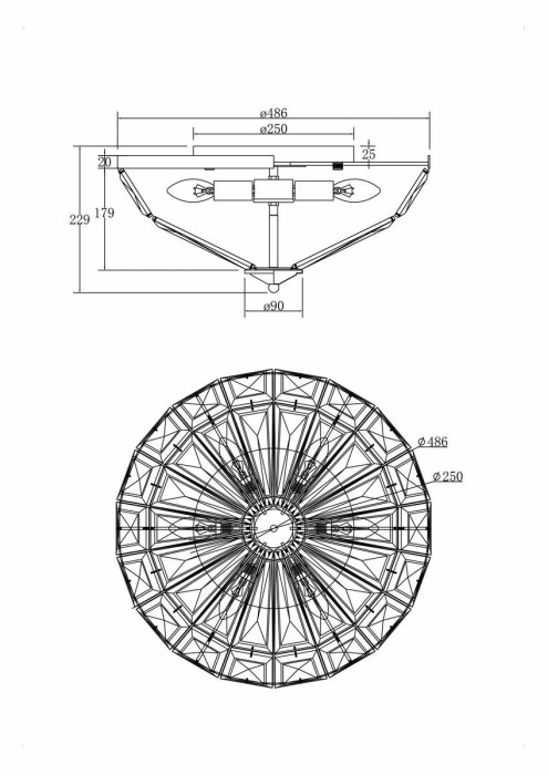 Потолочный светильник Maytoni Facet MOD094CL-06CH
