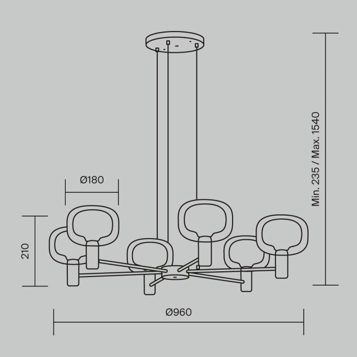 Подвесная люстра Maytoni Vision MOD411PL-06G