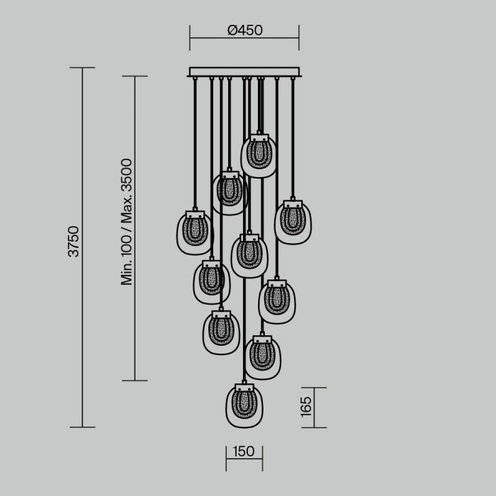 Подвесной светодиодный светильник Maytoni Modern Biology MOD367PL-L30BBSK