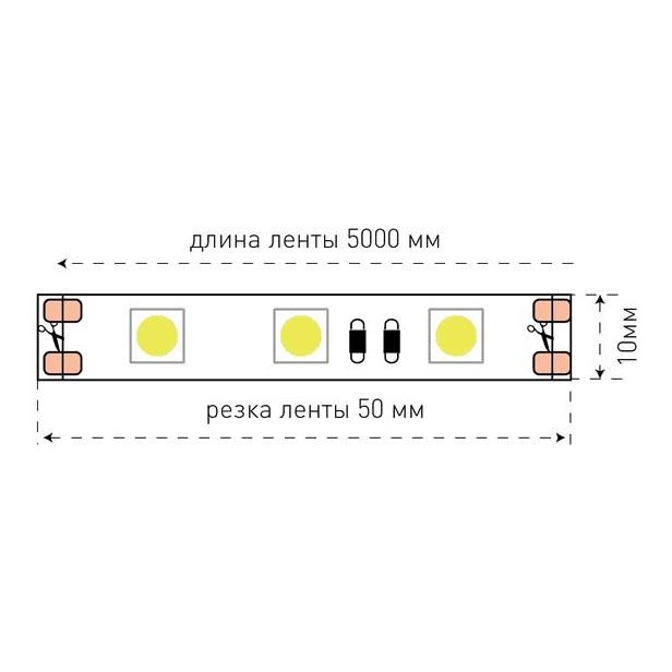 Светодиодная лента SWG 14,4W/m 60LED/m 5050SMD красный 5M 002336