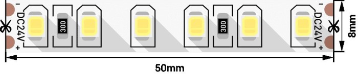Светодиодная лента SWG 9,6W/m 120Led/m 2835SMD холодный белый 5M SWG2120-24-9.6-W-М 010108