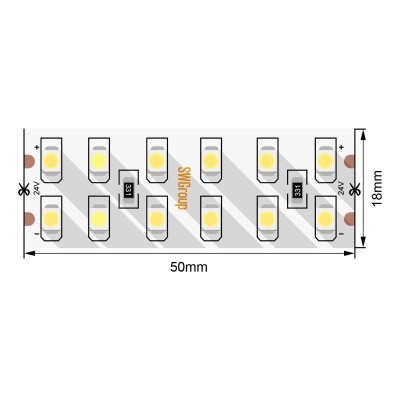 Светодиодная лента SWG 19,2W/m 240Led/m 3528SMD теплый белый 5M SWG3240-24-19.2-WW-М 010110