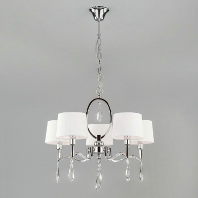 Подвесная люстра Eurosvet Madera 10127/5 хром/прозрачный хрусталь Strotskis Smart