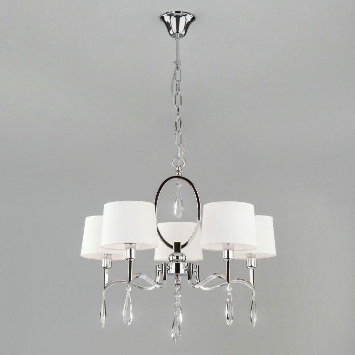Подвесная люстра Eurosvet Madera 10127/5 хром/прозрачный хрусталь Strotskis Smart