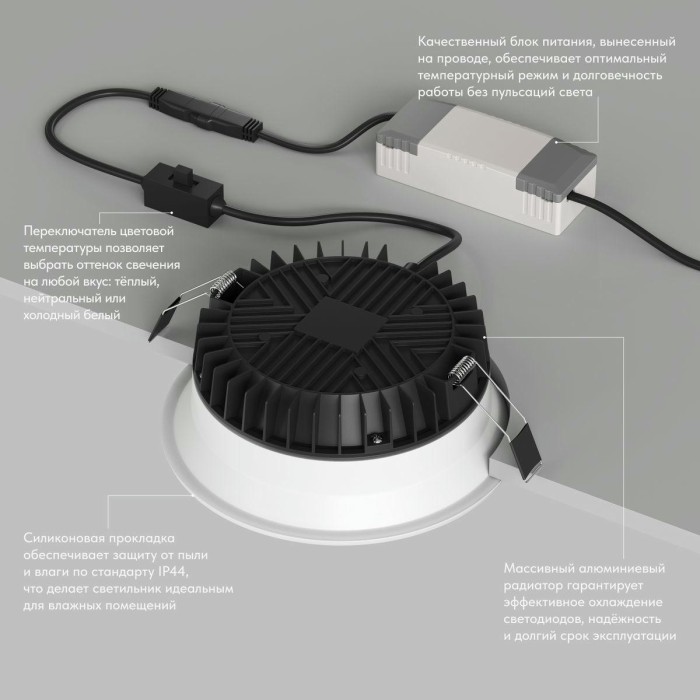 Точечный светильник Denkirs Trim DK2451-WH