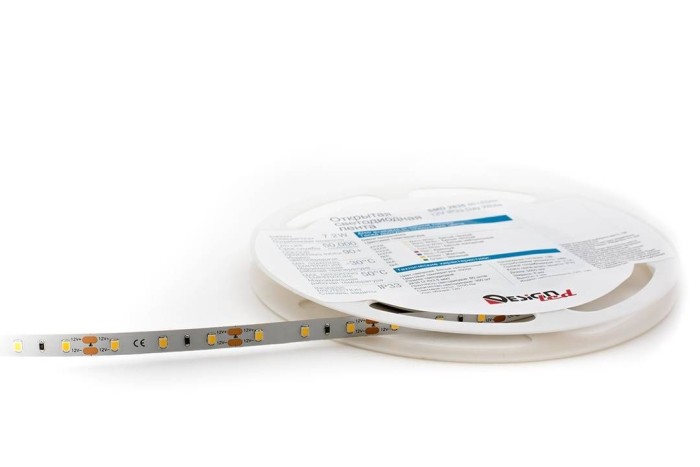 Светодиодная влагозащищенная лента DesignLed 7,2W/m 60LED/m 2835SMD нейтральный белый 5M 001491
