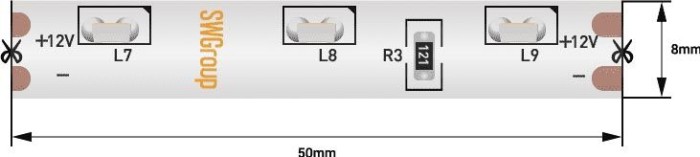 Светодиодная влагозащищенная лента SWG 4,8W/m 60LED/m 315SMD теплый белый 5M 002202