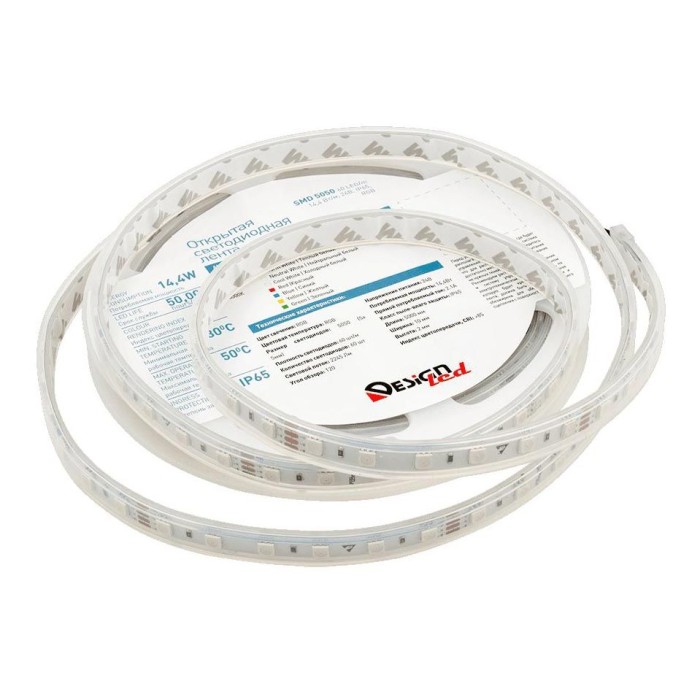 Светодиодная влагозащищенная лента DesignLed 14,4W/m 60LED/m 5050SMD разноцветный 5M 003351